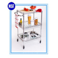 Ajustável cromo cozinha Metal armazenamento Trolley-New (TR7535120B3CW)